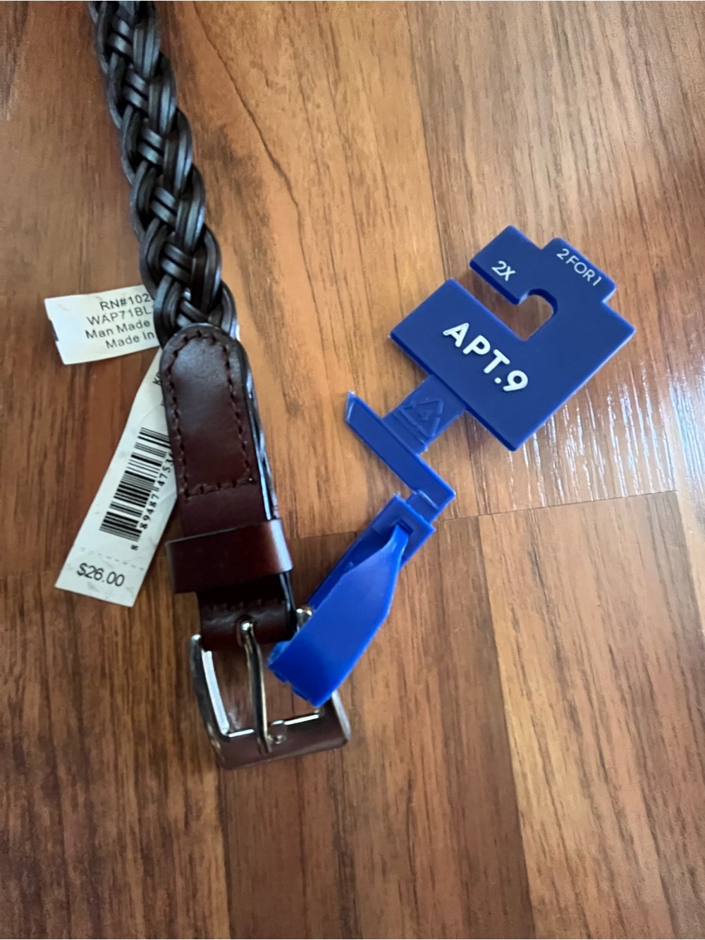 Apt. 9 Brown Braided Leather women’s size 2 XL Belt